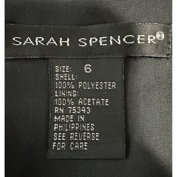 Sarah Spencer Womens Sz 6 Black Casual Dress Knee Length Sleeveless Embroidered - Picture 5 of 7